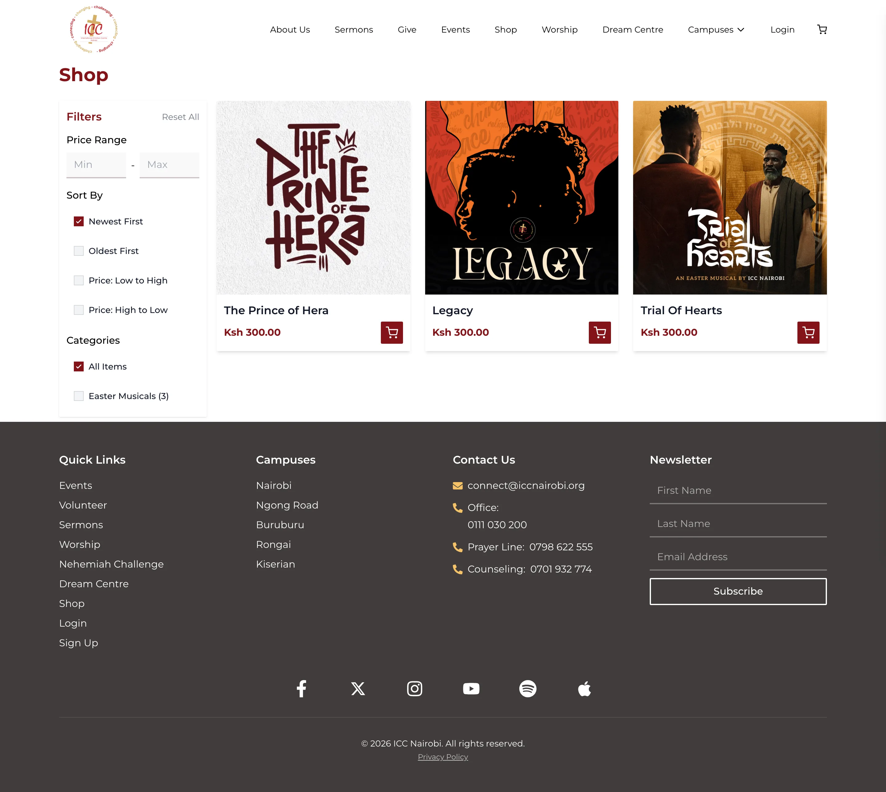 Church shop screenshot