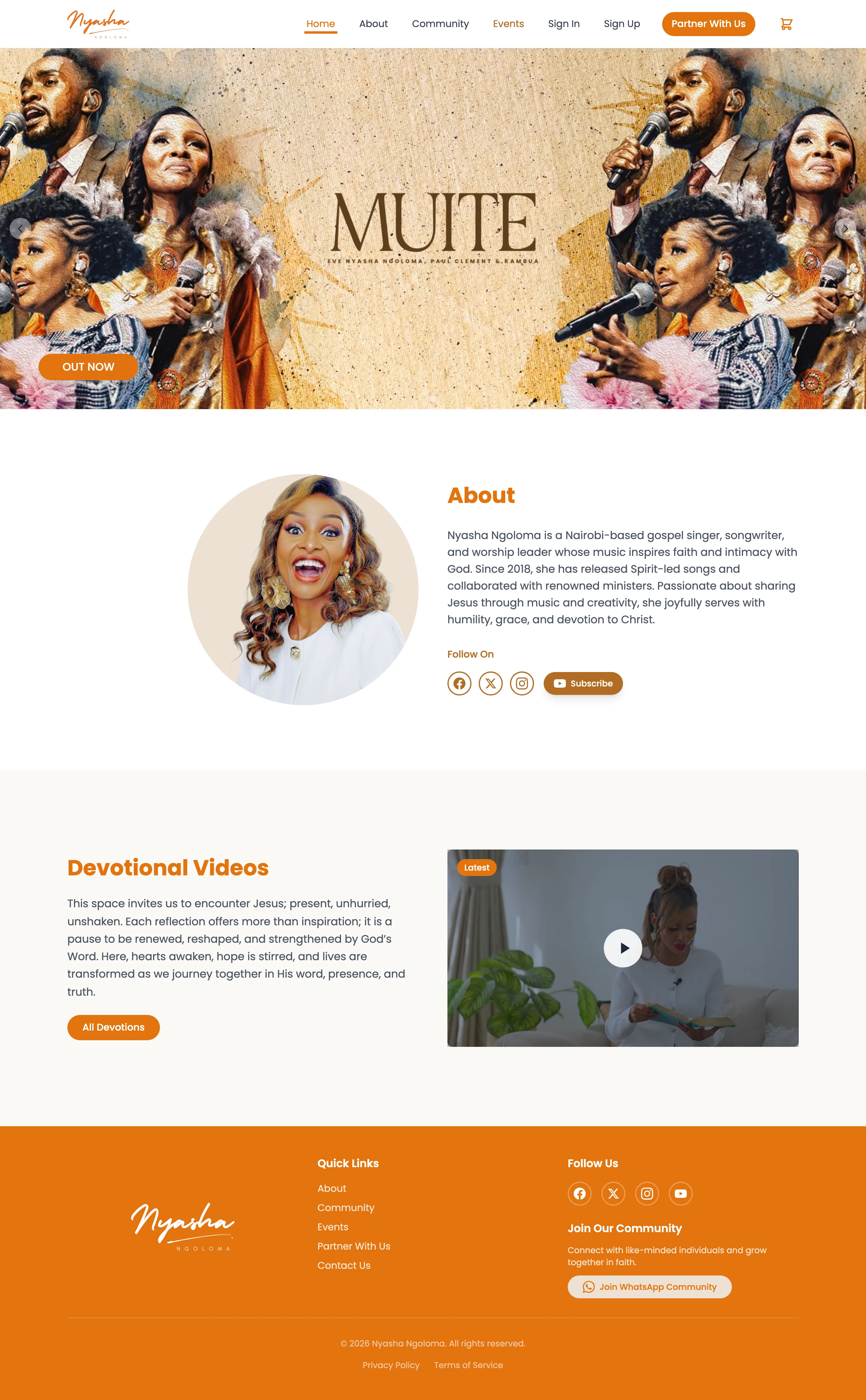 Nyasha Ngoloma homepage screenshot