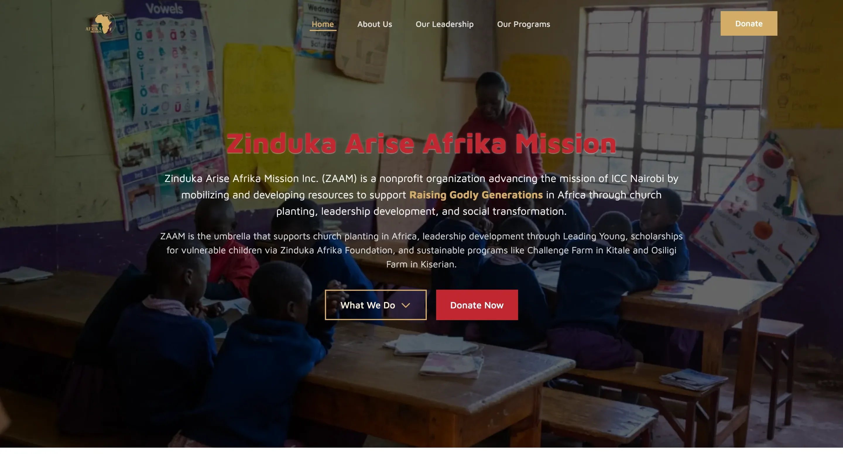 Zinduka Arise Afrika Mission website